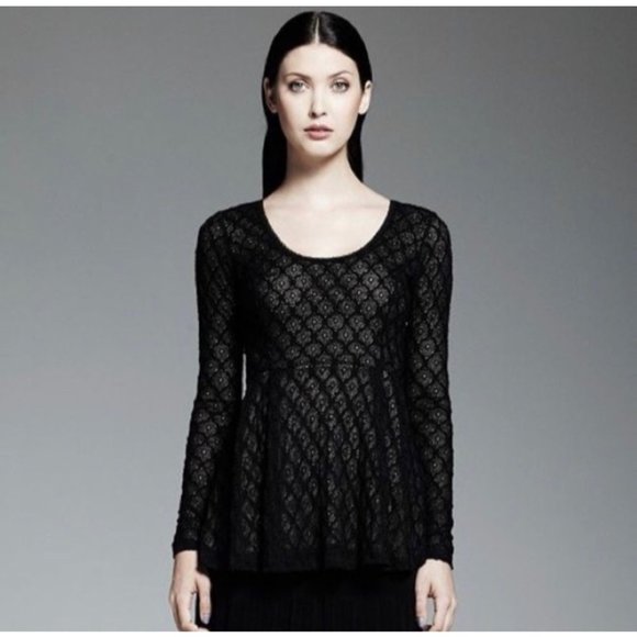 Catherine Malandrino for Design Nation Black Lace Overlay Top Size XS - Picture 1 of 6
